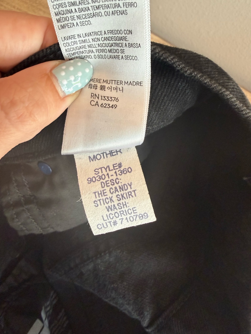 NWT! MOTHER SNACKS! The Candy Stick Skirt black - Picture 11 of 12